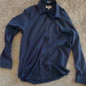 Express Navy Blue Dress Shirt- Slim Cut